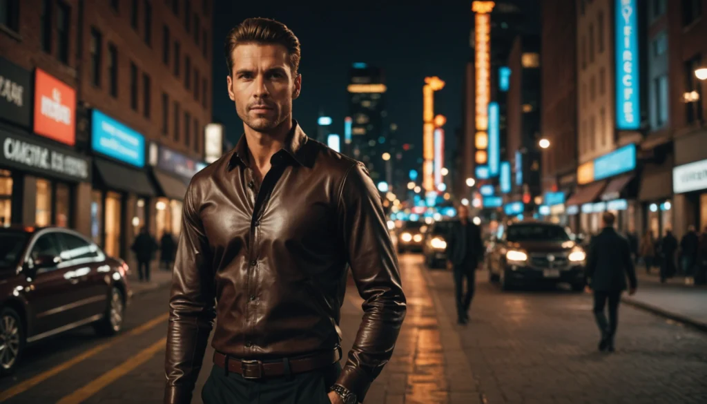chemise cuir pour homme